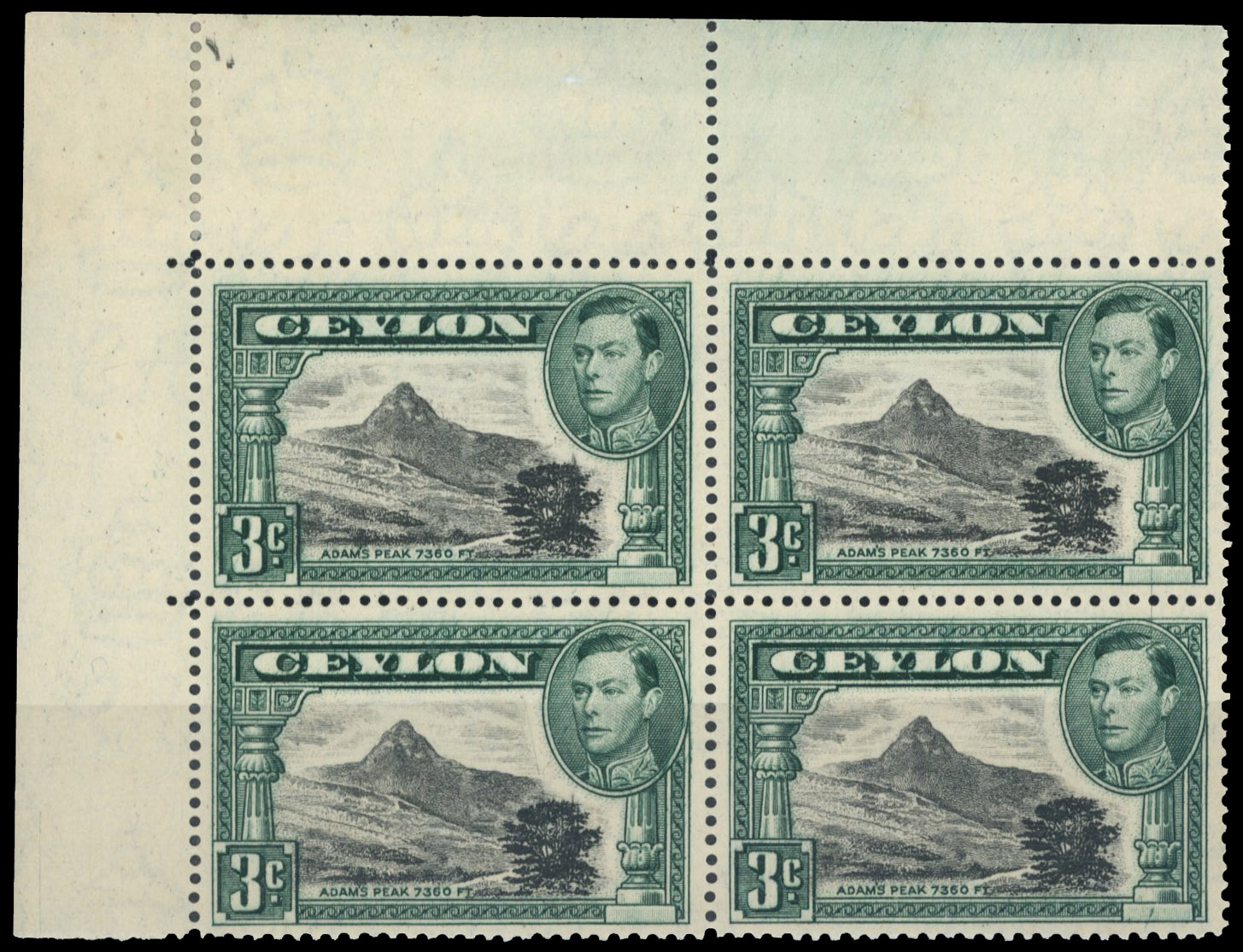 Ceylon SG 387c block mint