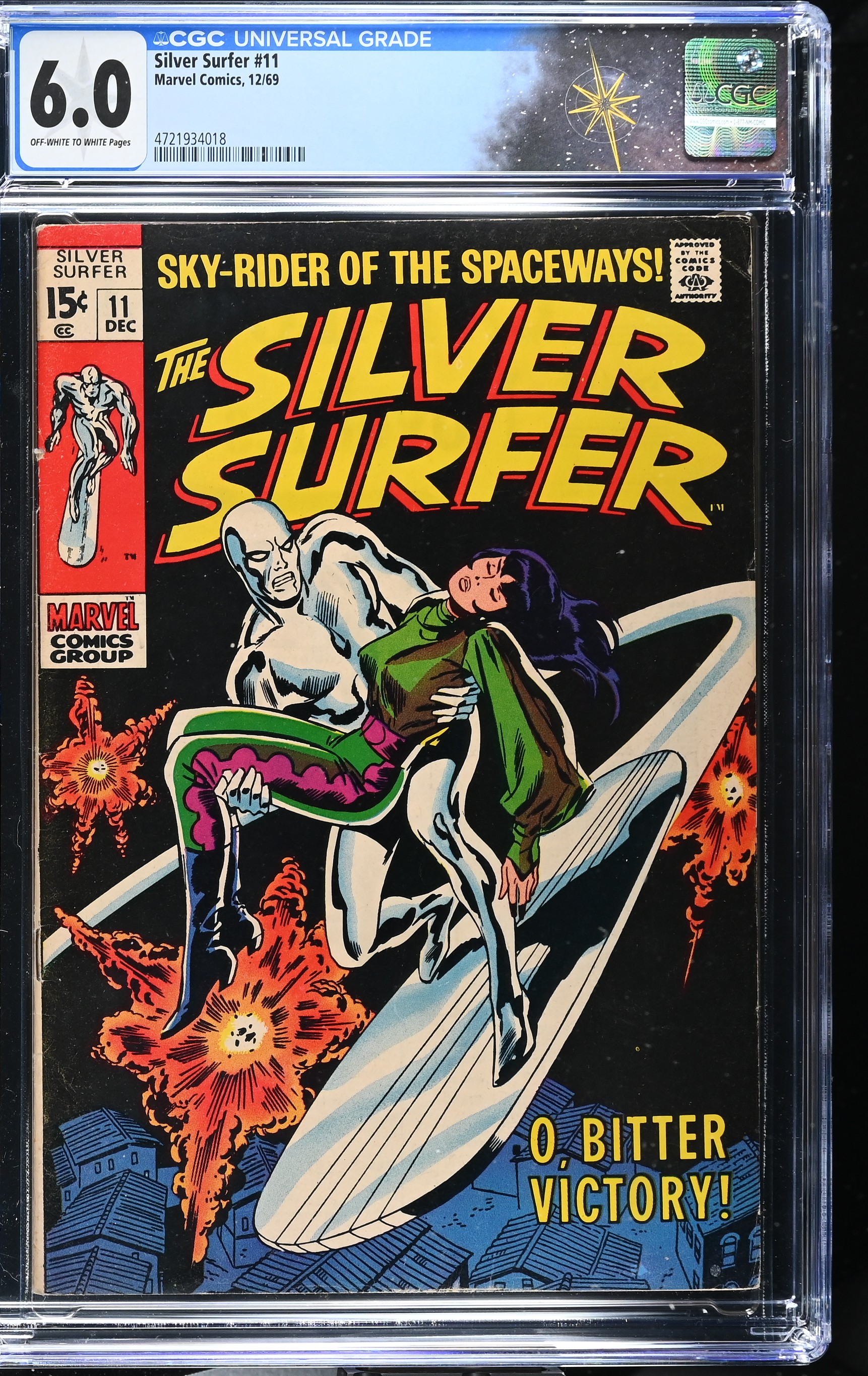 Silver Surfer #11 CGC 6.0 "O, Bitter Victory!" (Marvel Comics, 1969) Off-White to White Pages