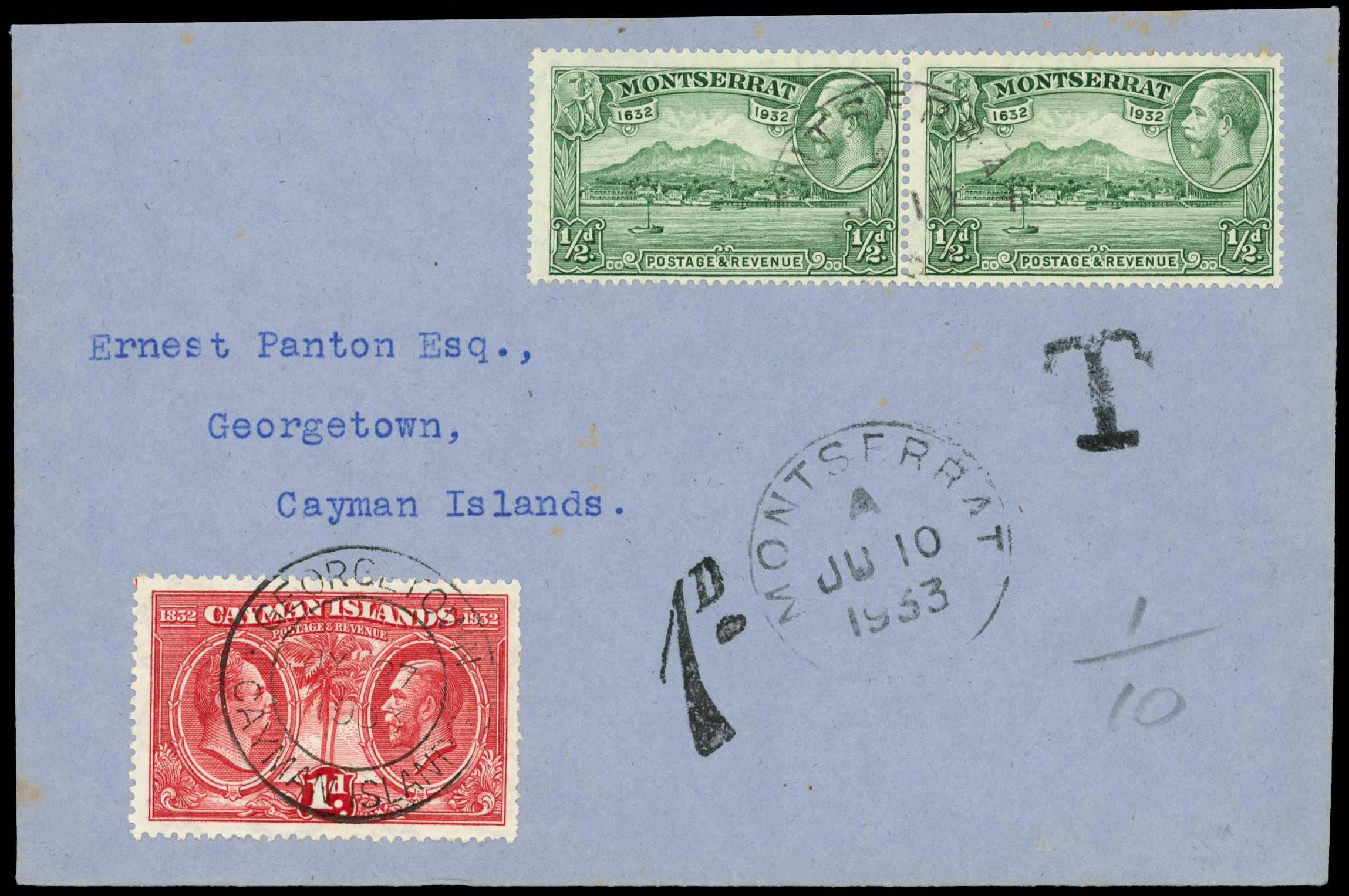 1933 Pair of "Panton Covers", St Lucia (21...