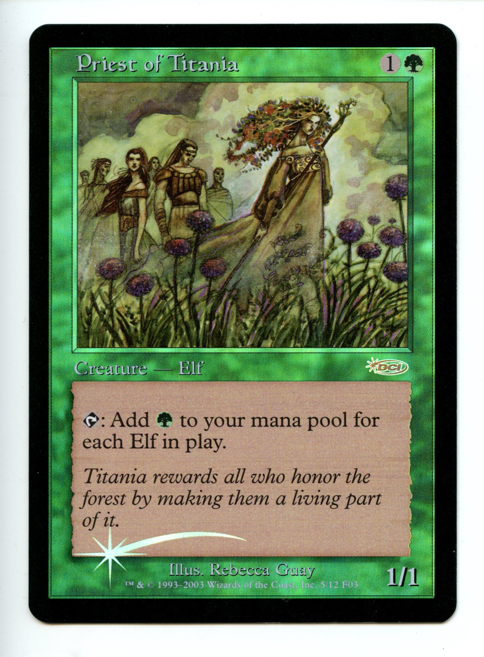 Magic The Gathering  - Priest of Titania  FOIL  - FNM Promo  - Lightly Played 