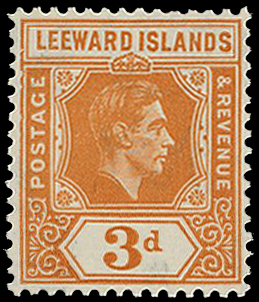 1942 3d orange unmounted o.g., R10/5 RP 'serrated edge'.  SG 107ab,...