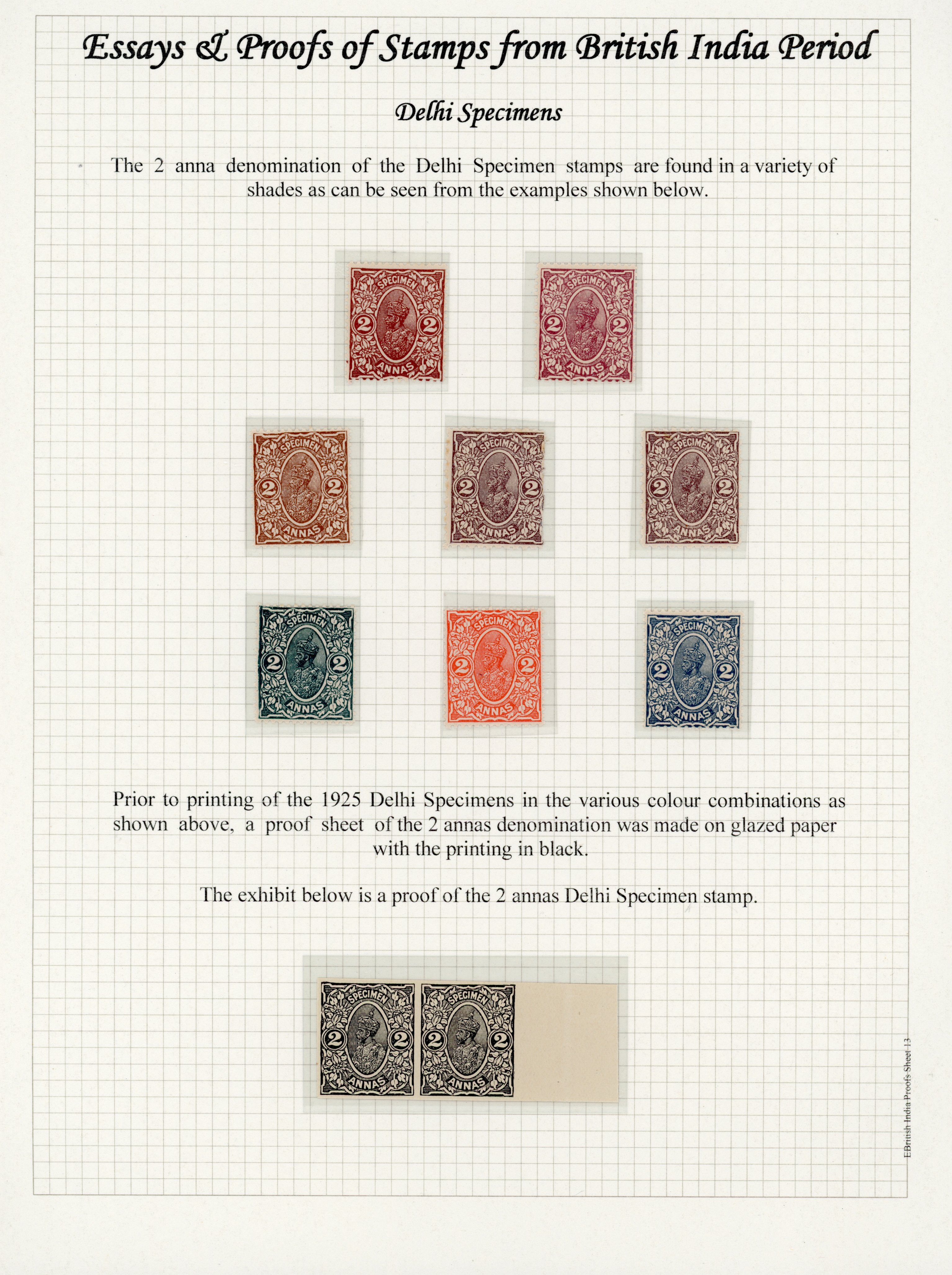 India 1925 Delhi Specimens 2a group