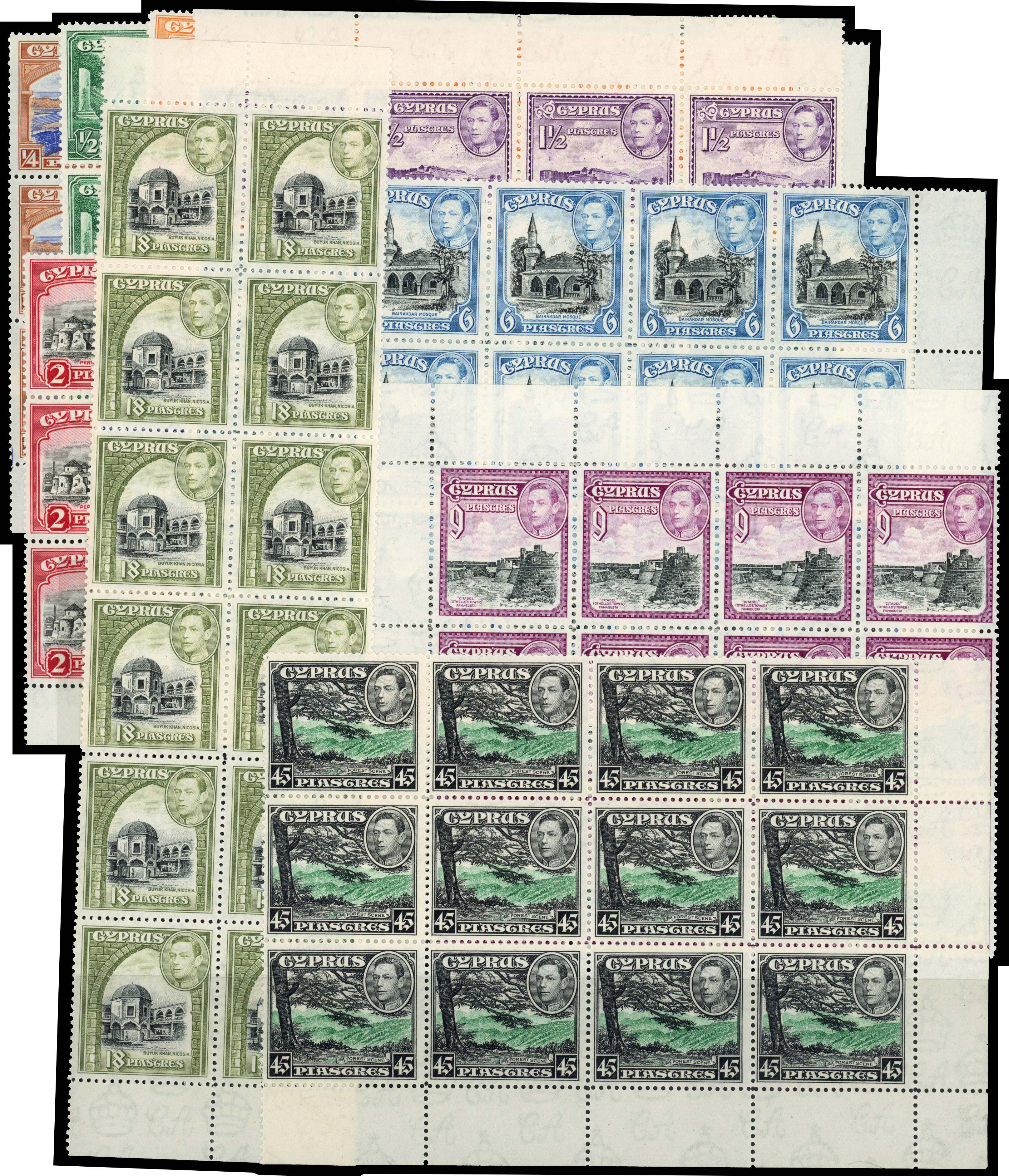 Cyprus SG 151/161 blocks mint
