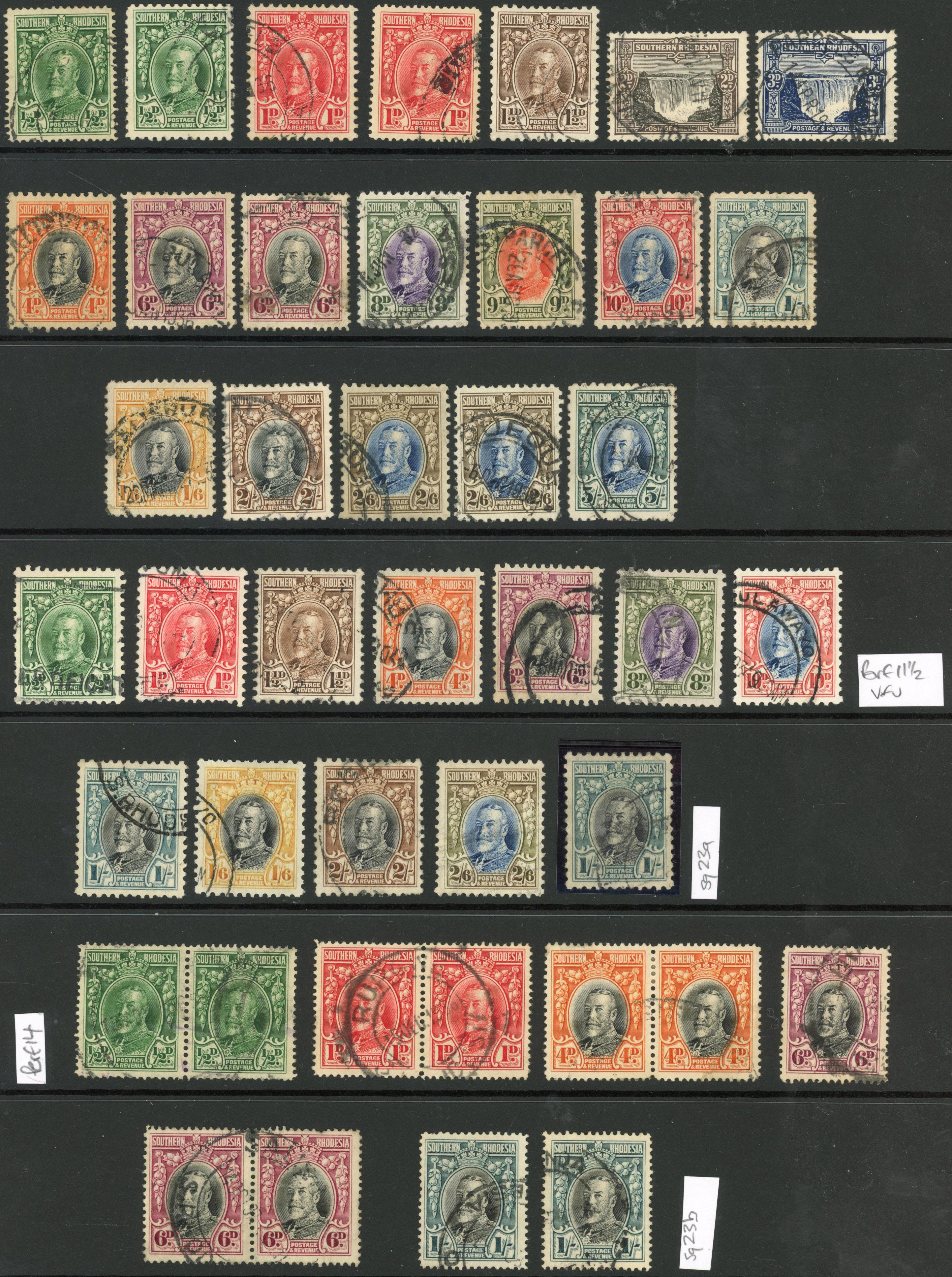 Southern Rhodesia SG 15-27 1931-7 set all perfs used