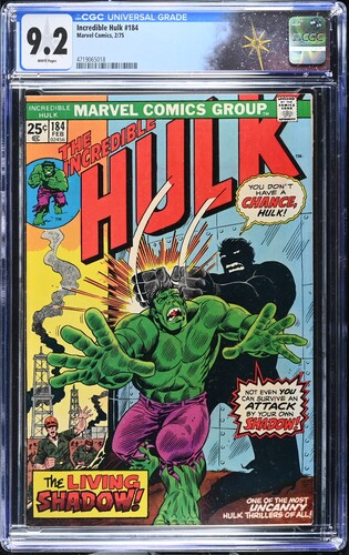 Incredible Hulk #184 CGC 9.2 Len Wein story Herb Trimpe cover & art (Marvel Comics, 1975) White pages