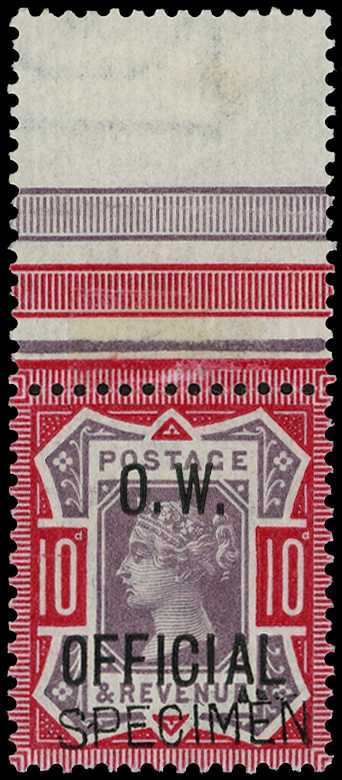 O.W. Official. 1902 10d dull purple and...