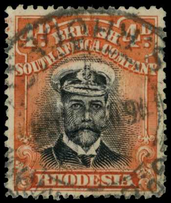 1913-7 4d Head Die I, perf 15. Used example...