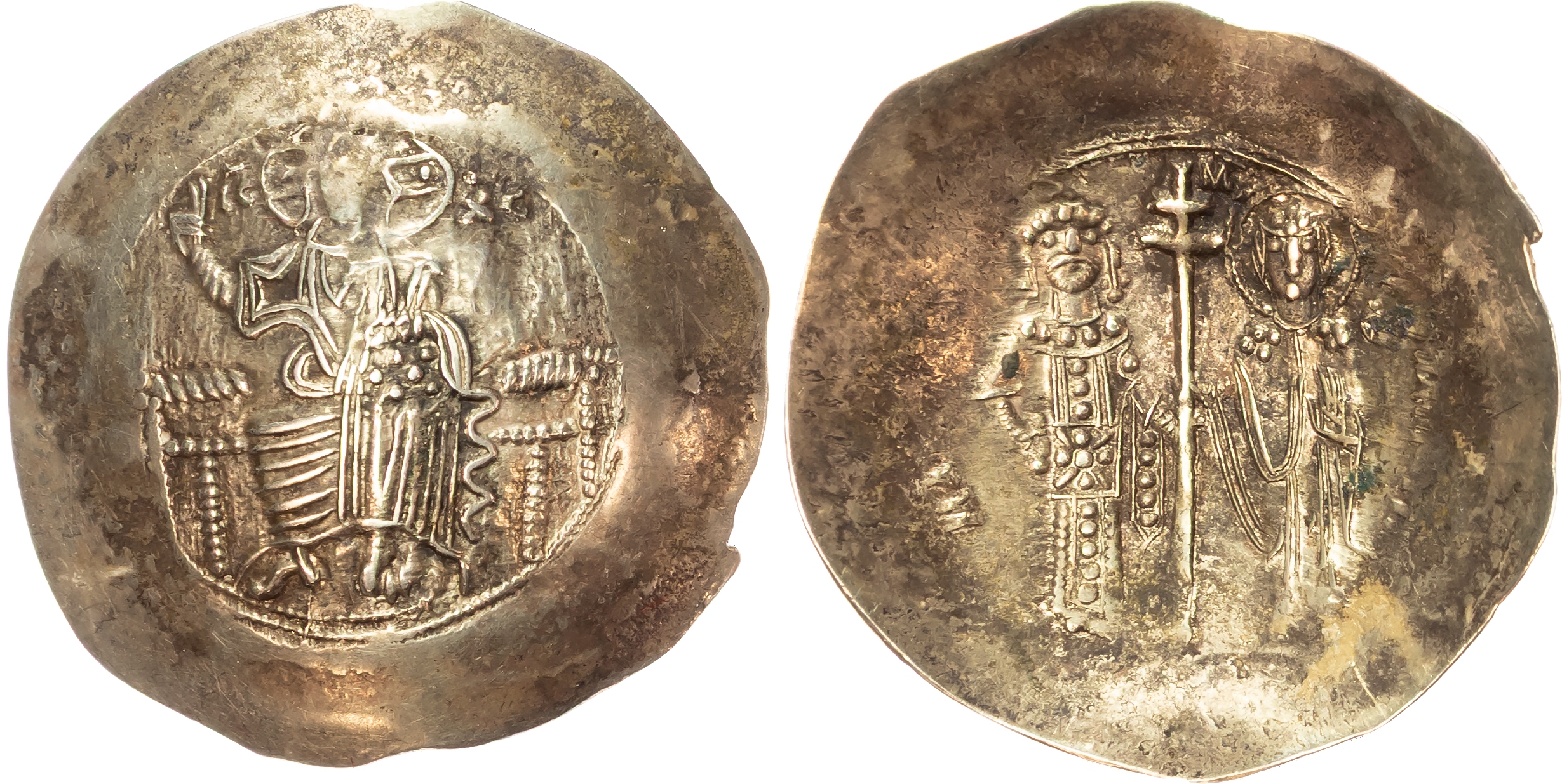 John II Comnenus (AD 1118-1143), EL Aspron Trachy, Constantinople, 3.62g. 