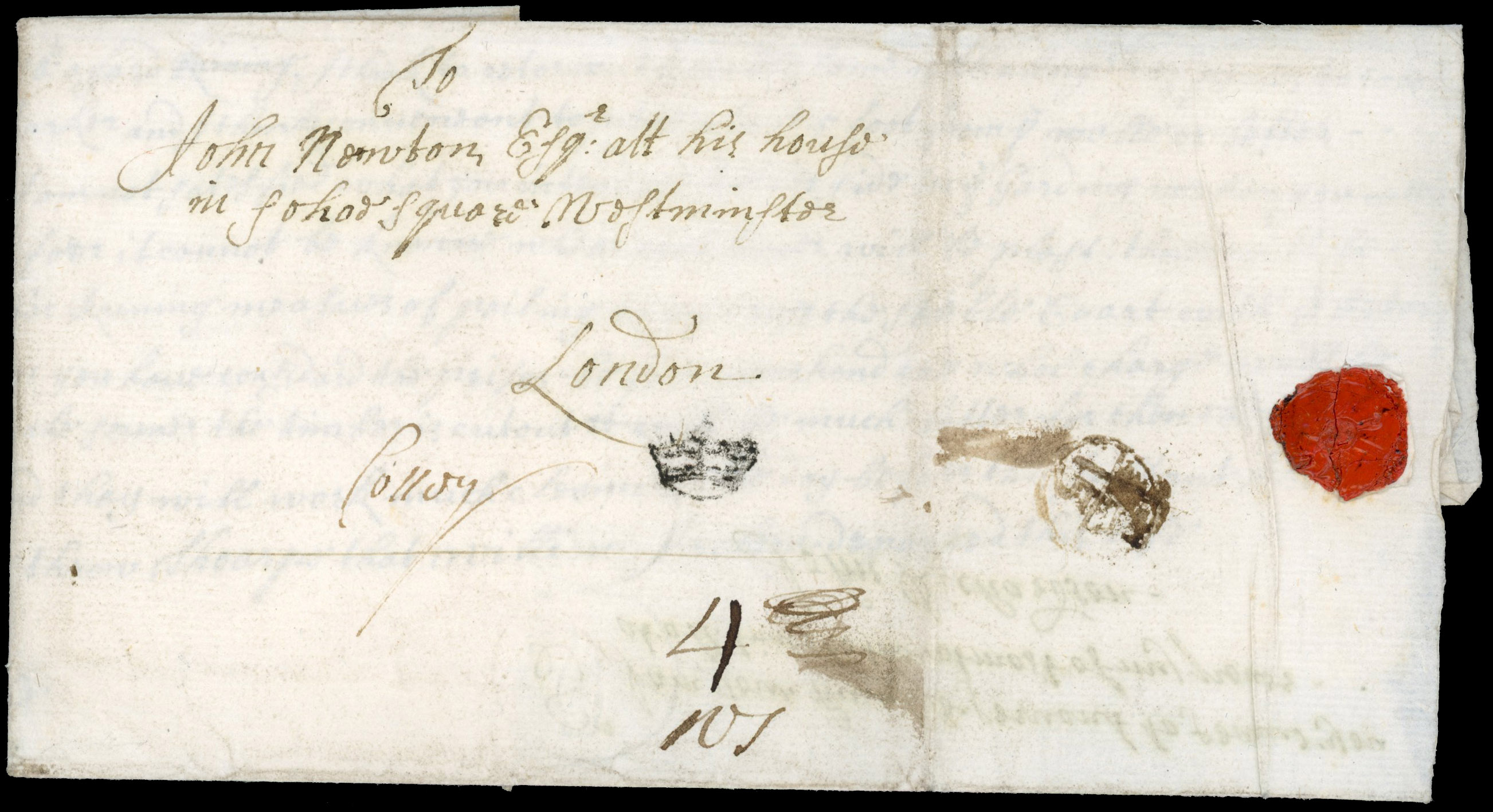 GB 1693 cover to Westminster with full contents