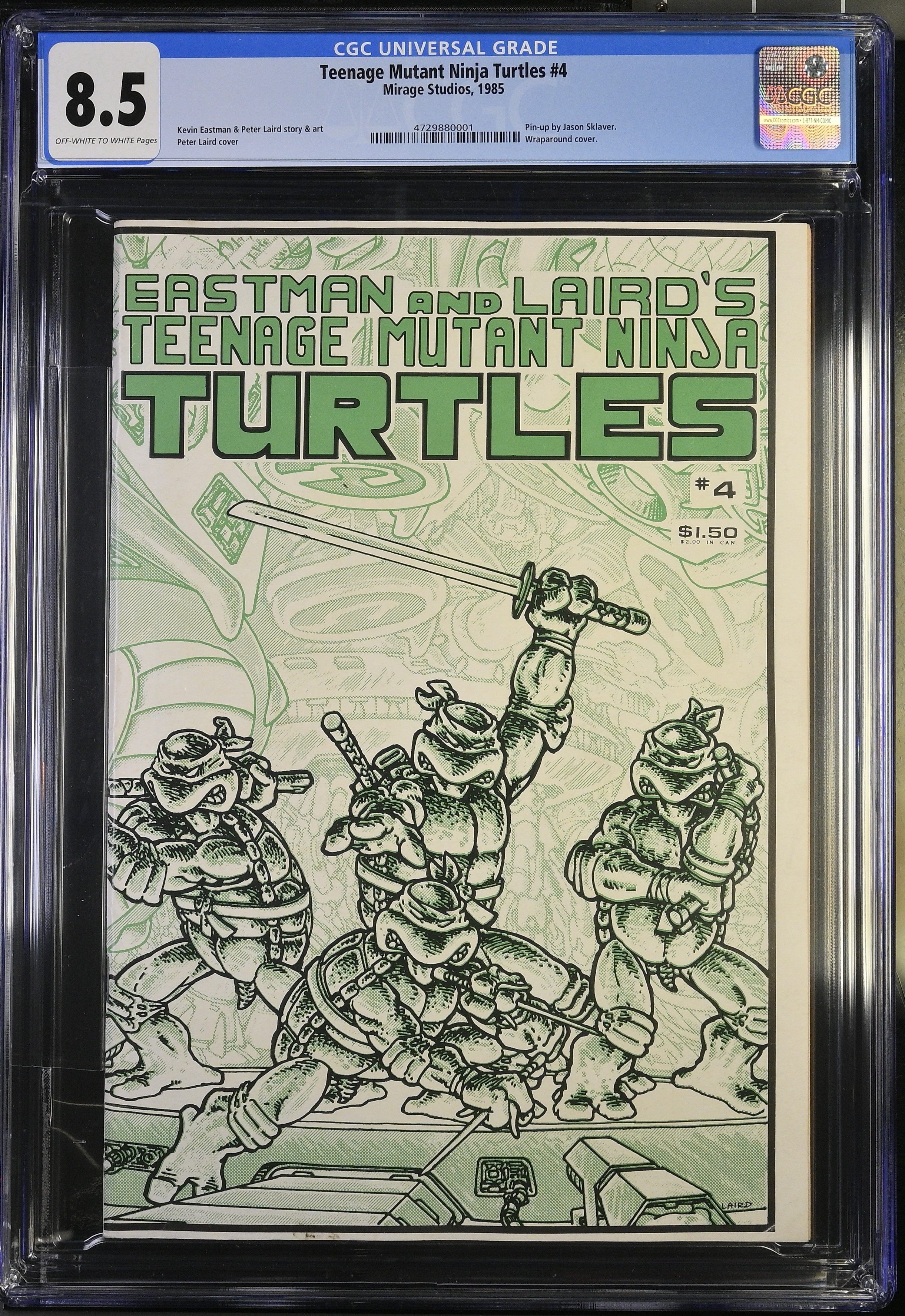 Teenage Mutant Ninja Turtles #4 CGC 8.5 Wraparound Cover by Peter Maird (Mirage Studios, 1995) Off-White to White Pages