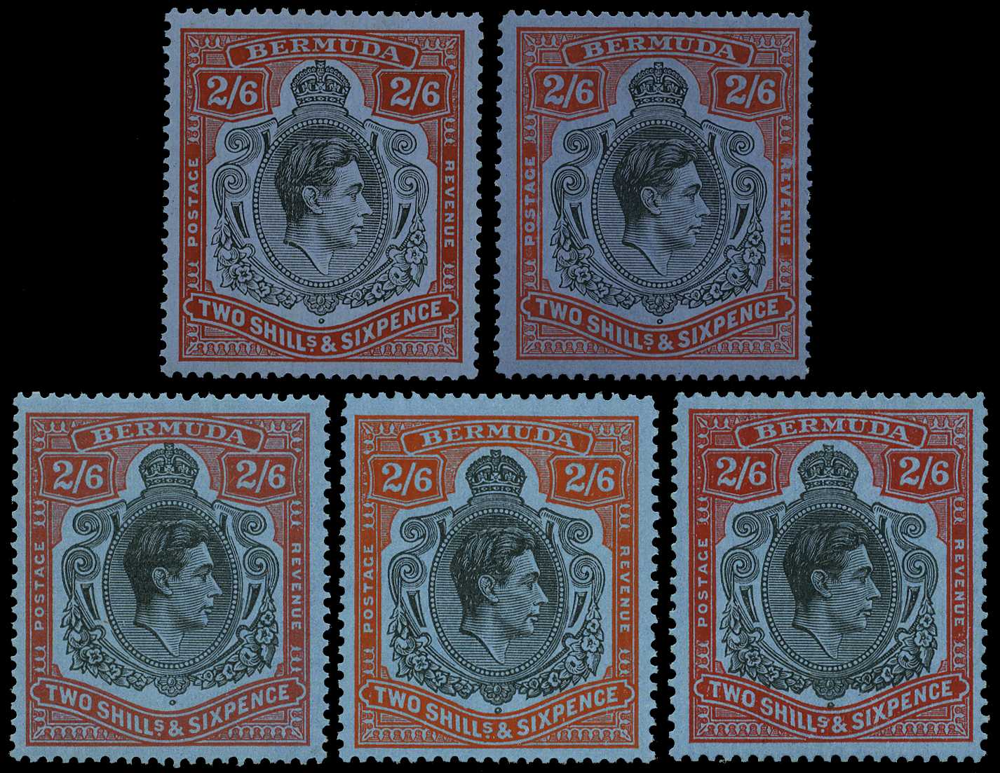 1938-52 2/6d reference group per SG...