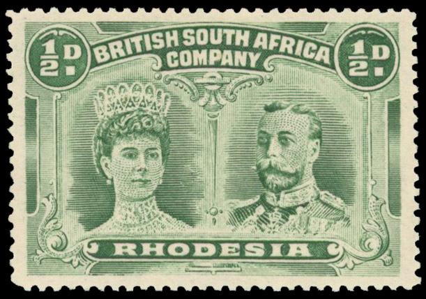 ½d dull blue-green perf 15 RJL 5 mint