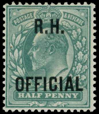 OFFICIAL: 1902 ½d blue-green optd (R.H. Official), unmounted o.g., very fine. SG...