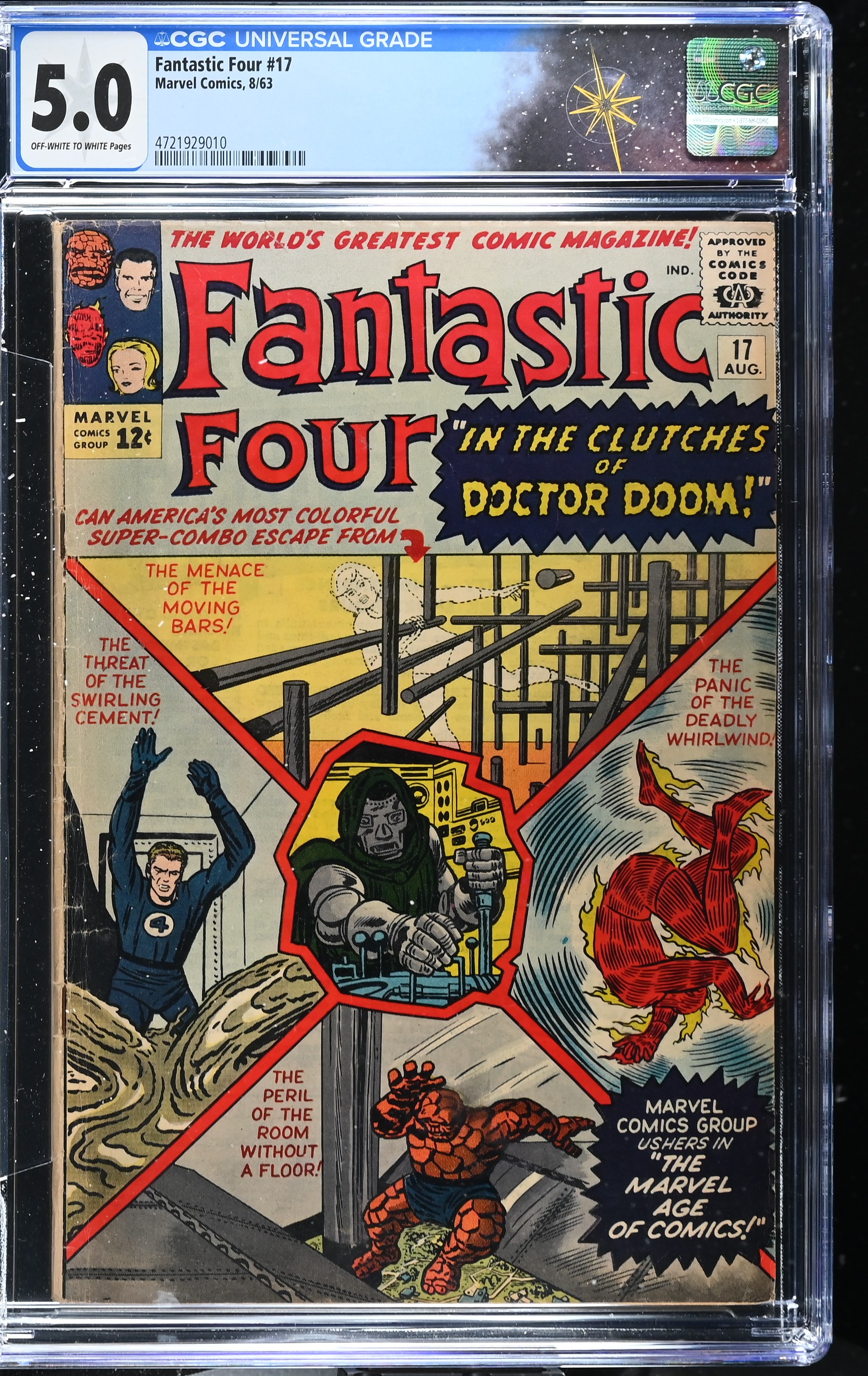 Fantastic Four #17 CGC 5.0 “Defeated by Doctor Doom!” President Kennedy Cameo (Marvel Comics, 1963) Off-White to White Pages