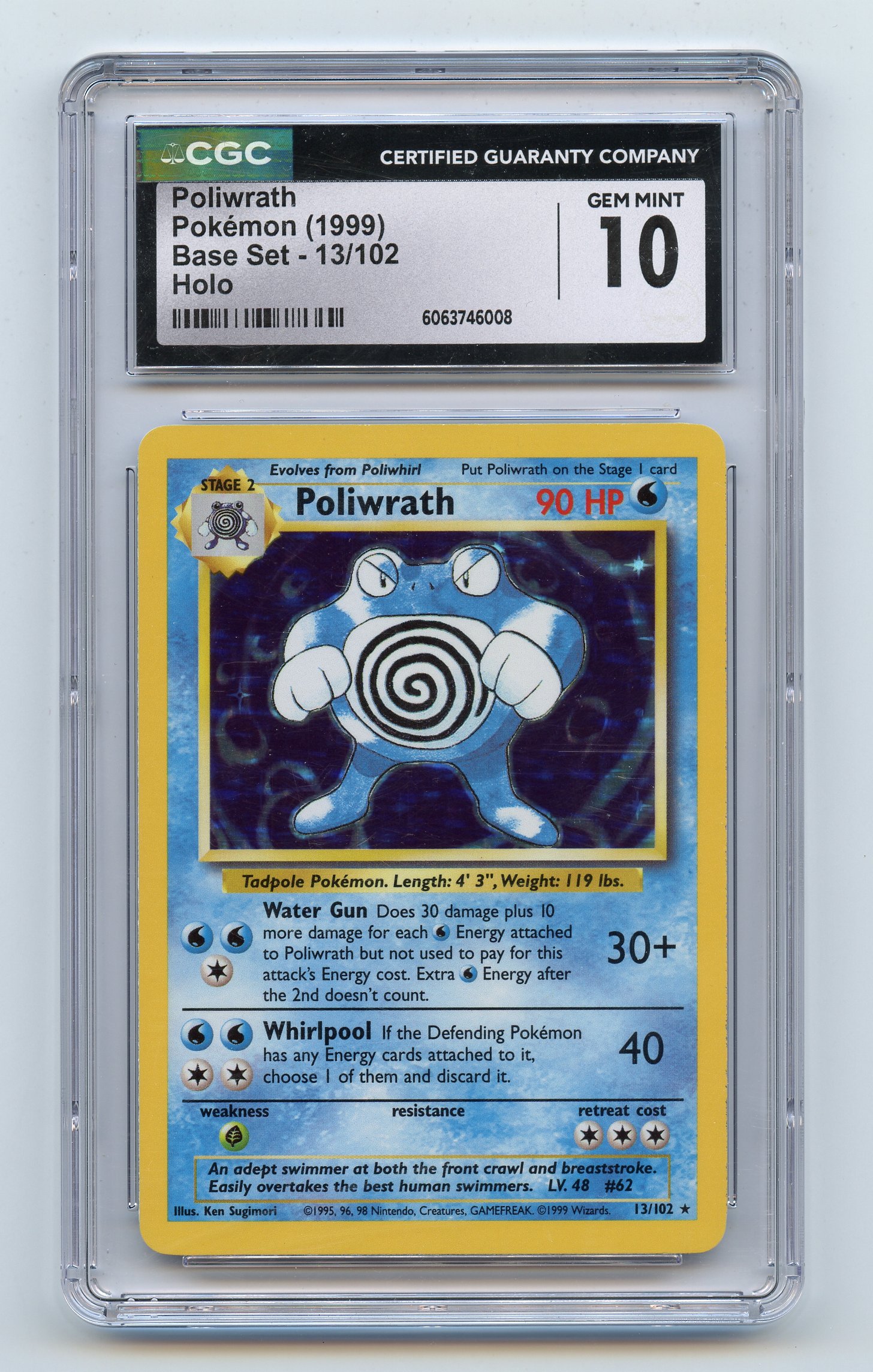CGC 10 Poliwrath #13 Holo - Base Set