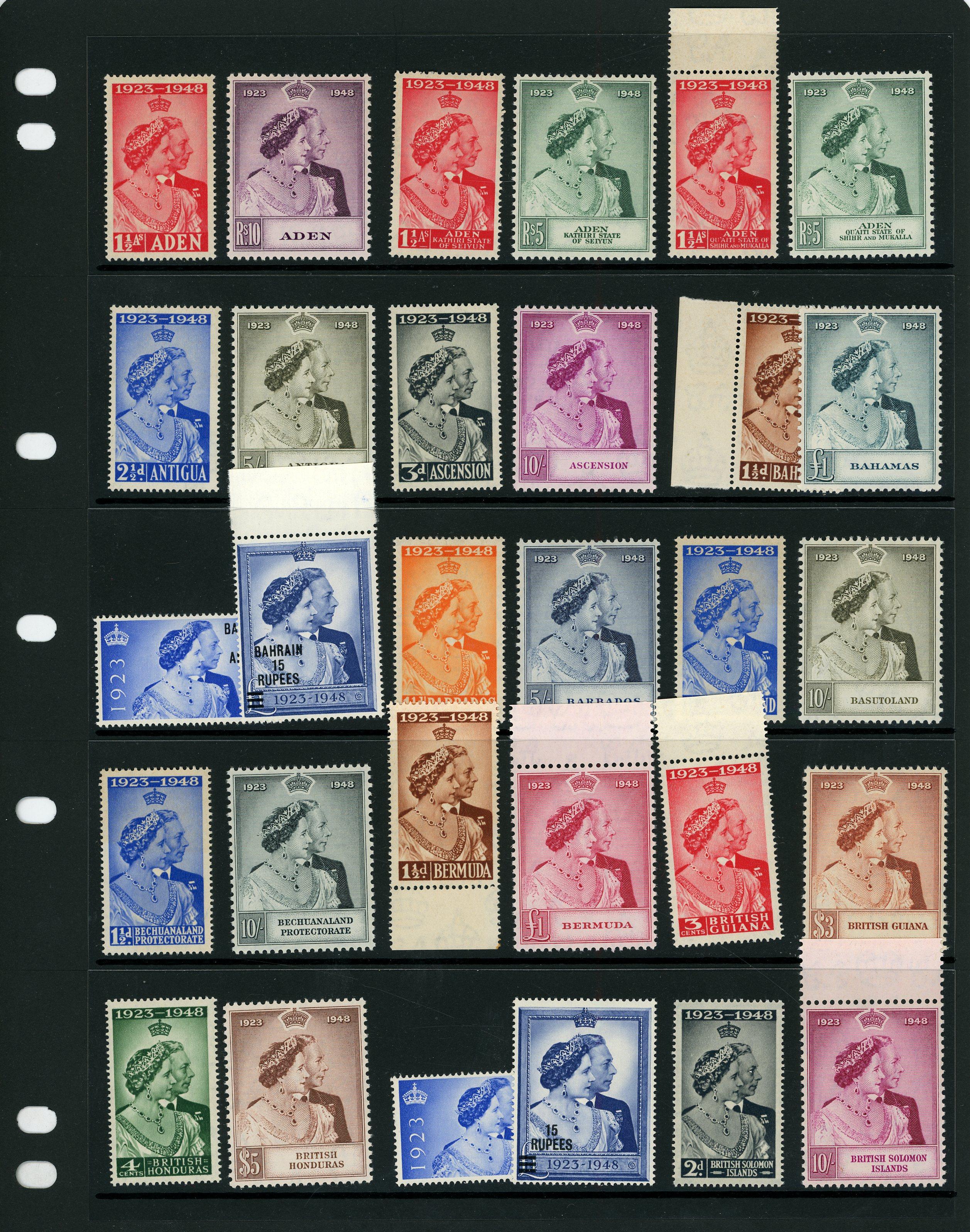 1948 Royal Silver Wedding Omnibus set complete (except for S Africa and SW Africa) unmounted o.g. ...