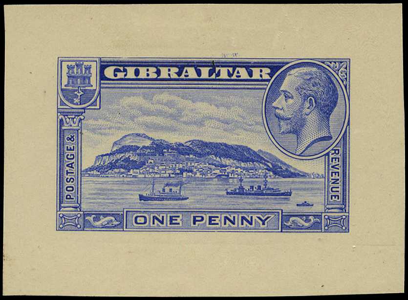 1931-33 "Rock" 1d die proof in blue...