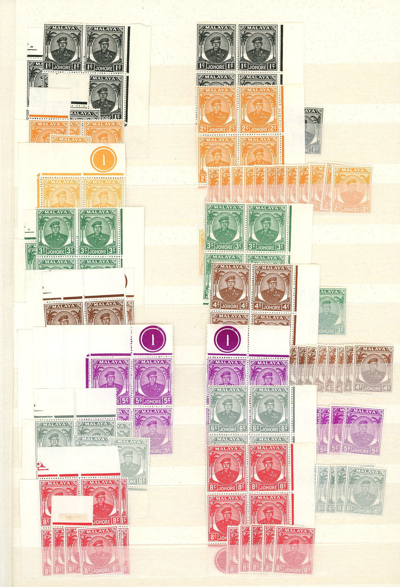 Johore SG 133-147 collection mint