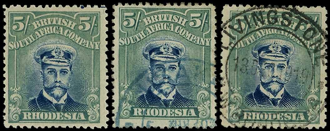 1918-21 5/- Head Die IIIB, perf 14, toned...
