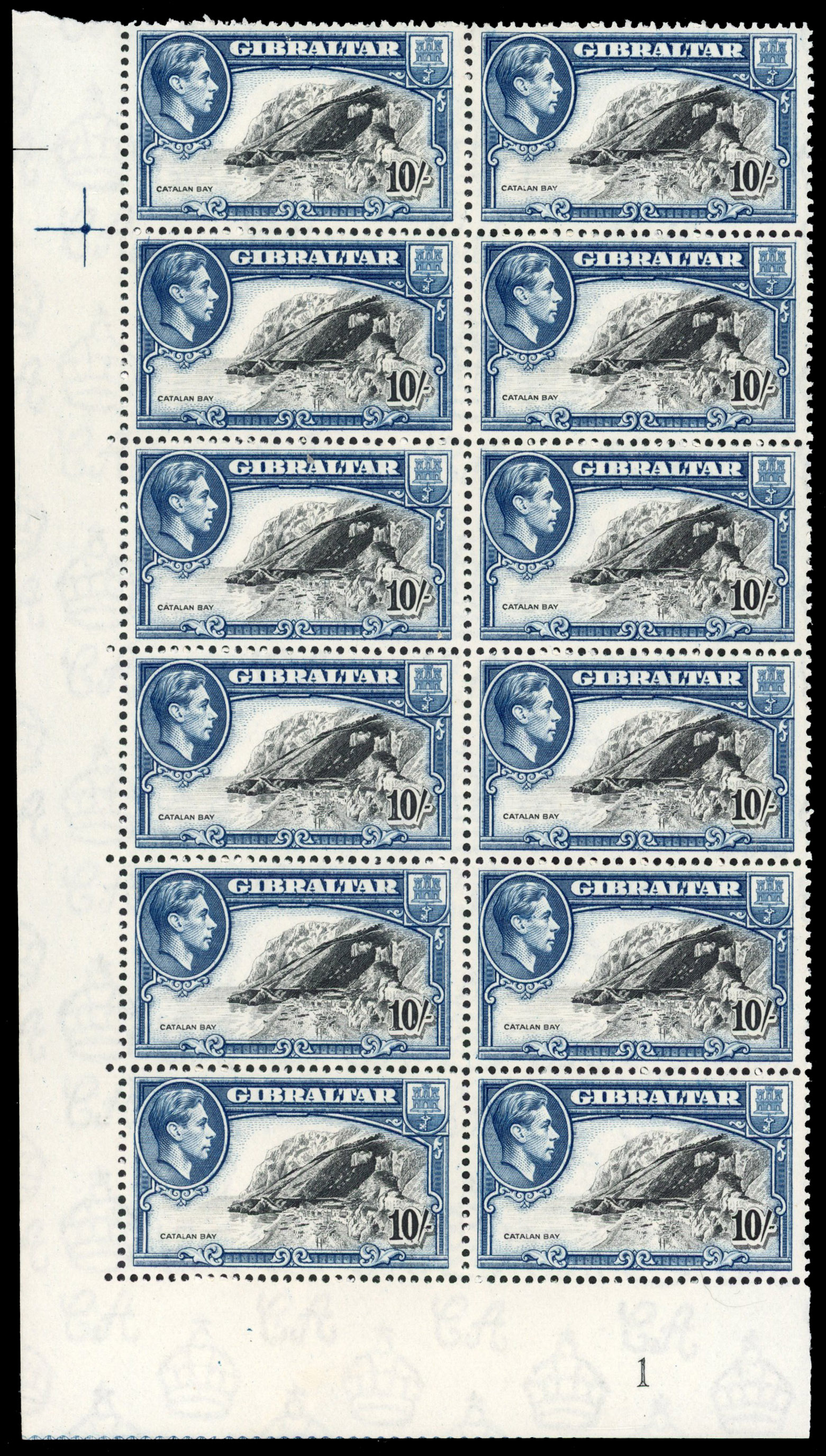 Gibraltar SG 130a Plate block mint