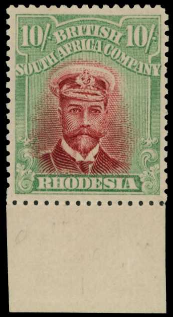 1913-7 10/- Head Die II, perf 15. Large...