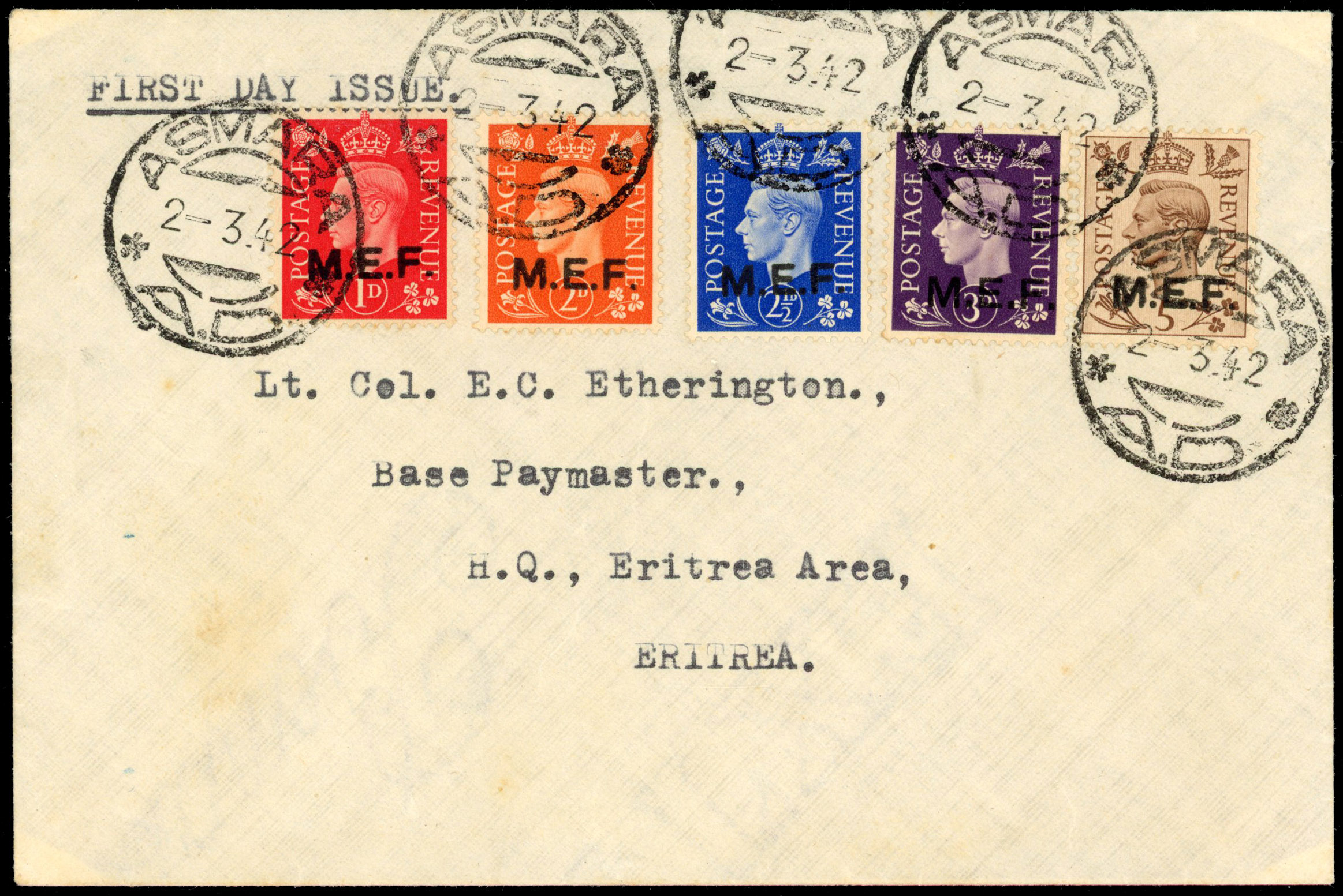 BOIC MEF SG M6a-8a, 9, 10a FDC