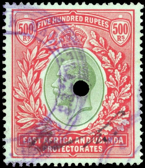 East Africa & Uganda SG 63 1912 500r fiscally used