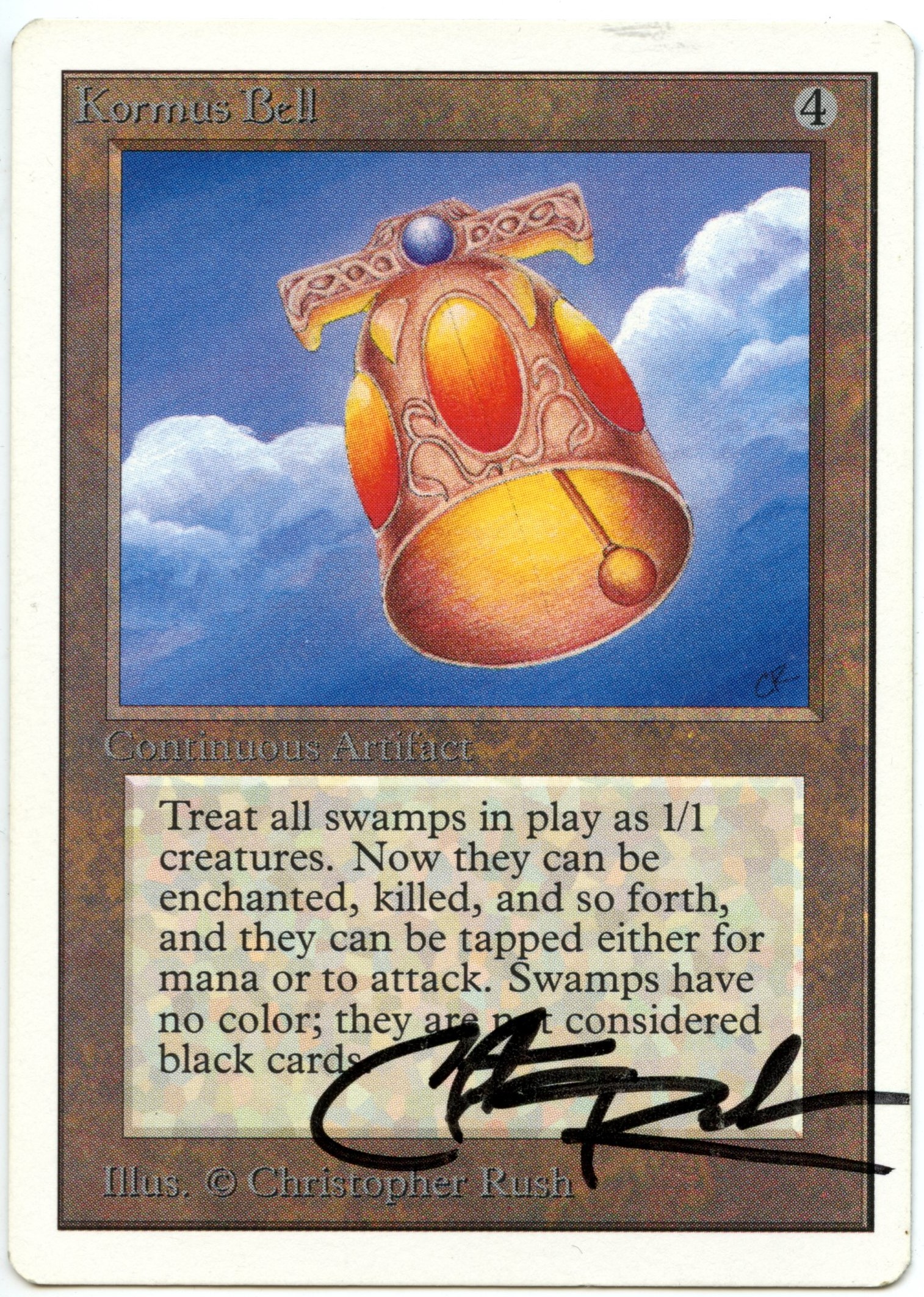 Magic The Gathering  - Kormus Bell Signed by Christopher Rush - Unlimited  - Lightly Played 