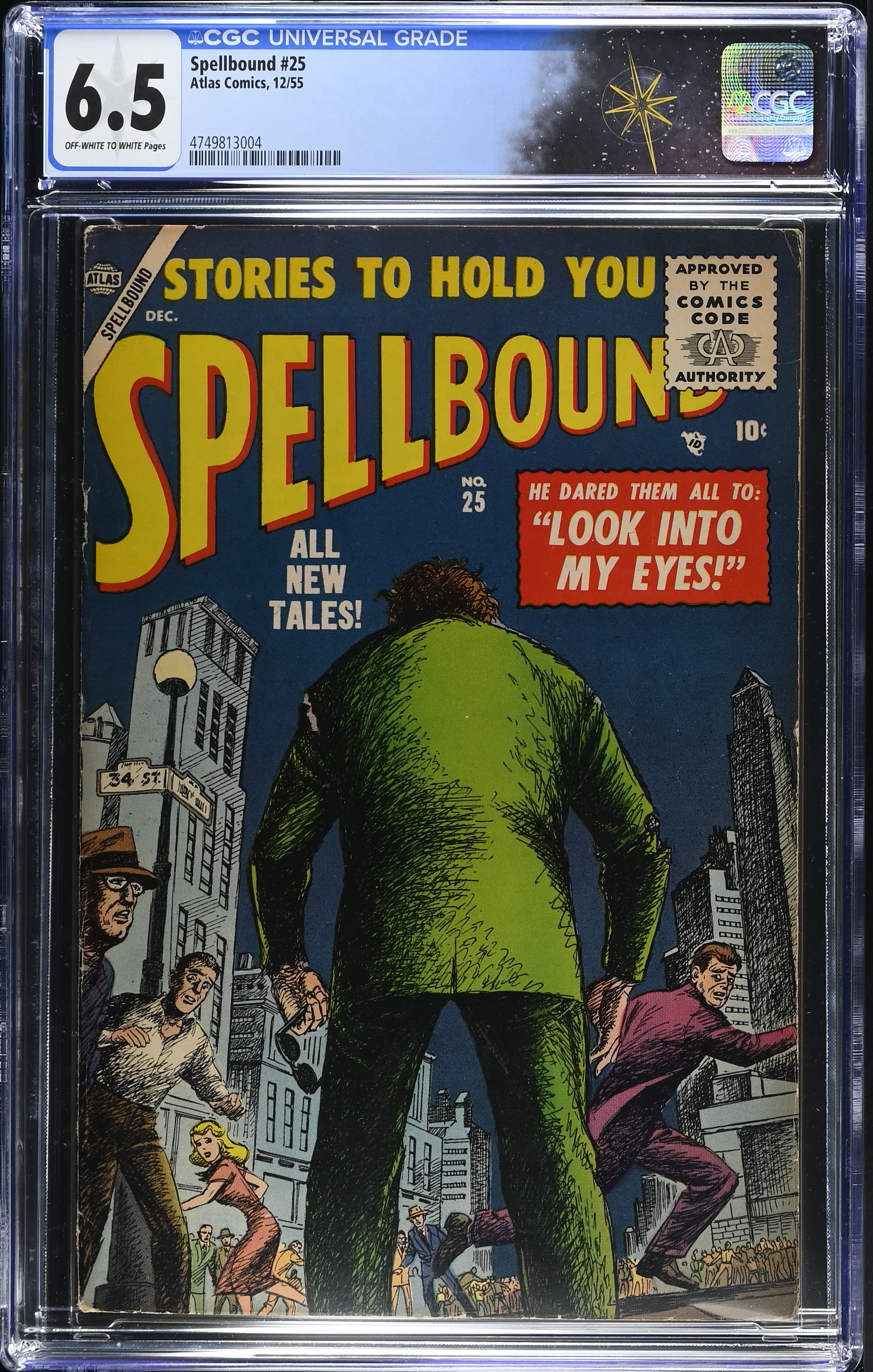 Spellbound #25 CGC 6.5 Cover by Carl Burgos & Sol Brodsky (Atlas Comics, 1955) Off-White to White Pages