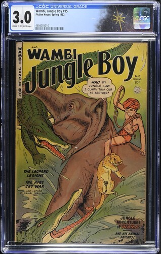 †Wambi Jungle Boy #15 (Fiction House 1952) CGC 3.0