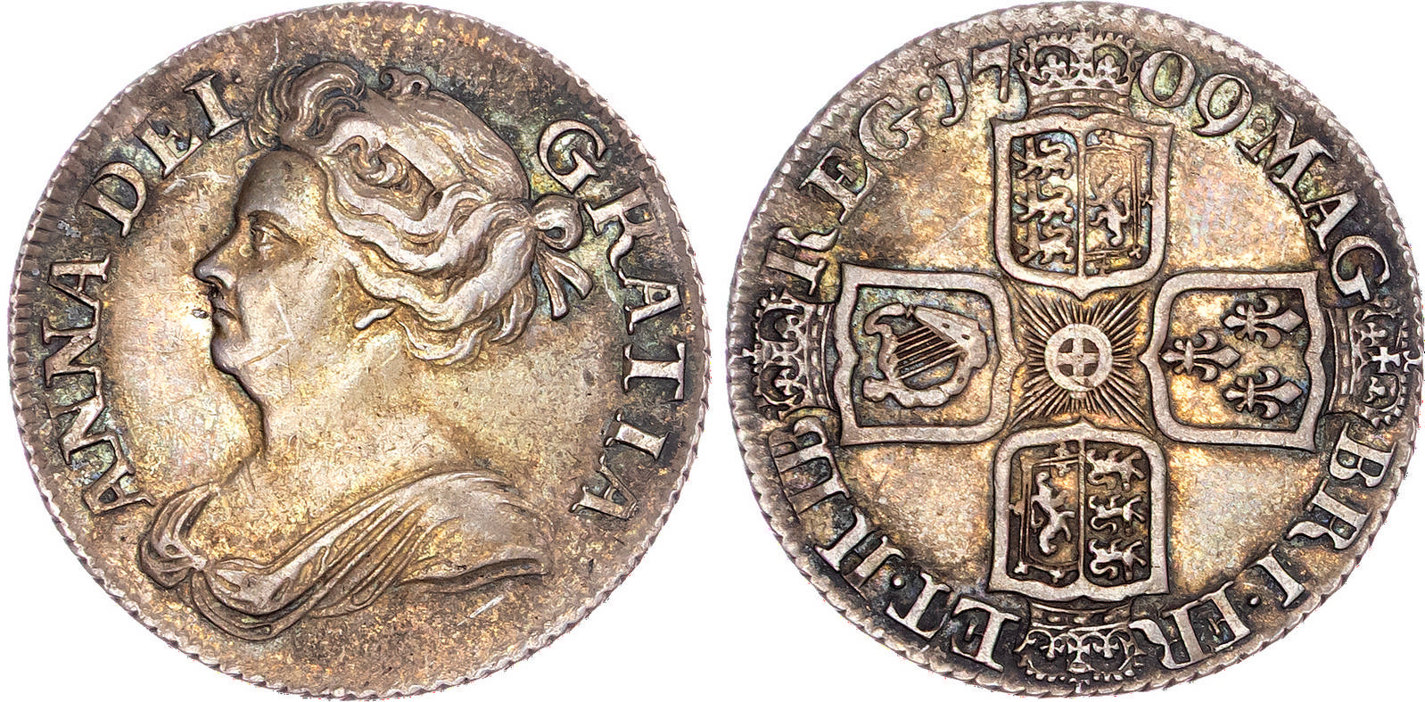 Anne (1702-1714), AR Shilling, 1709, Post Union.