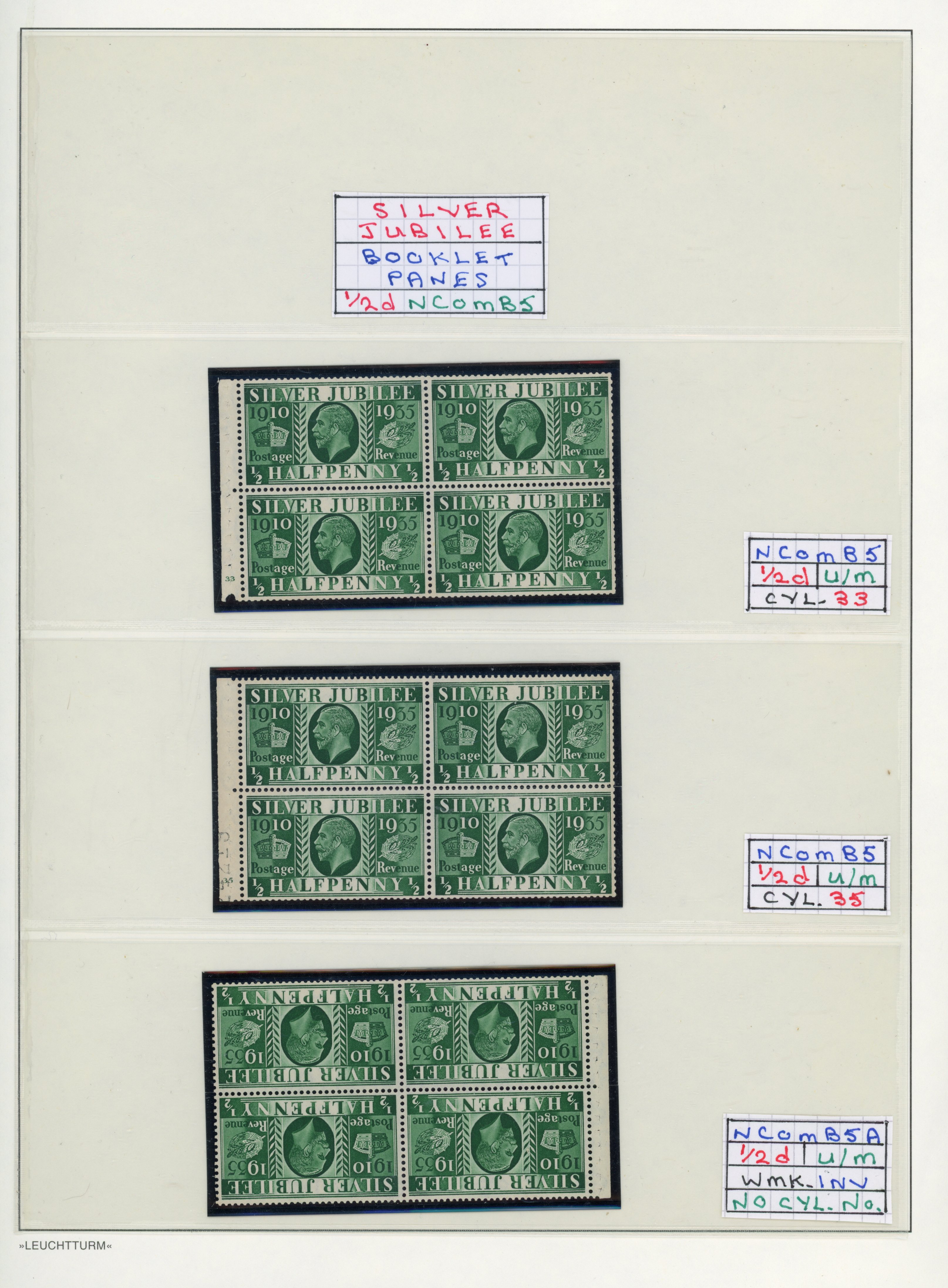 GB 1935 Silver Jubilee mint collection on pages