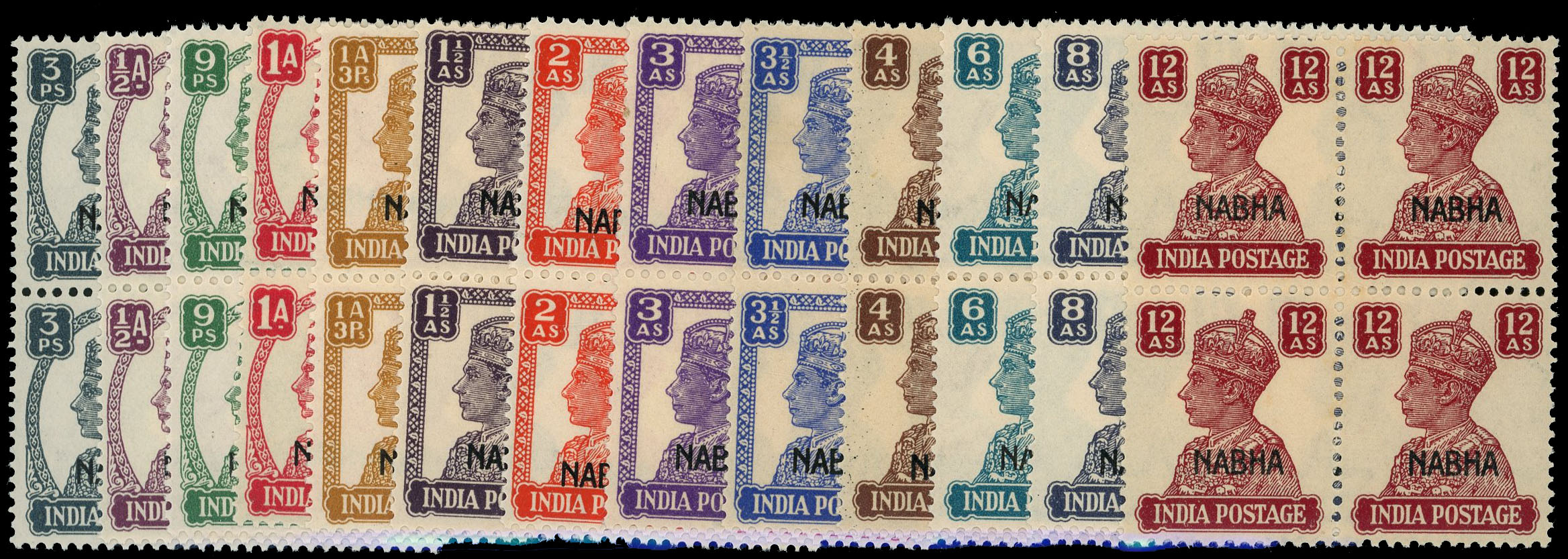Nabha SG 105-117 blocks mint