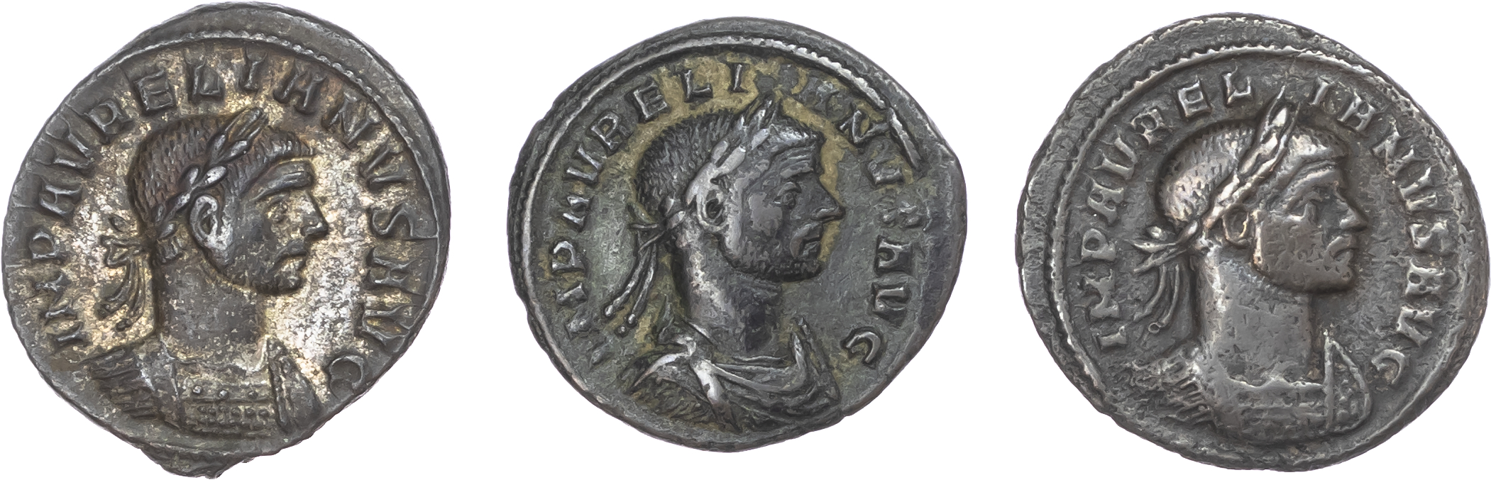 Group lot of 3 Aurelian Denarii. 