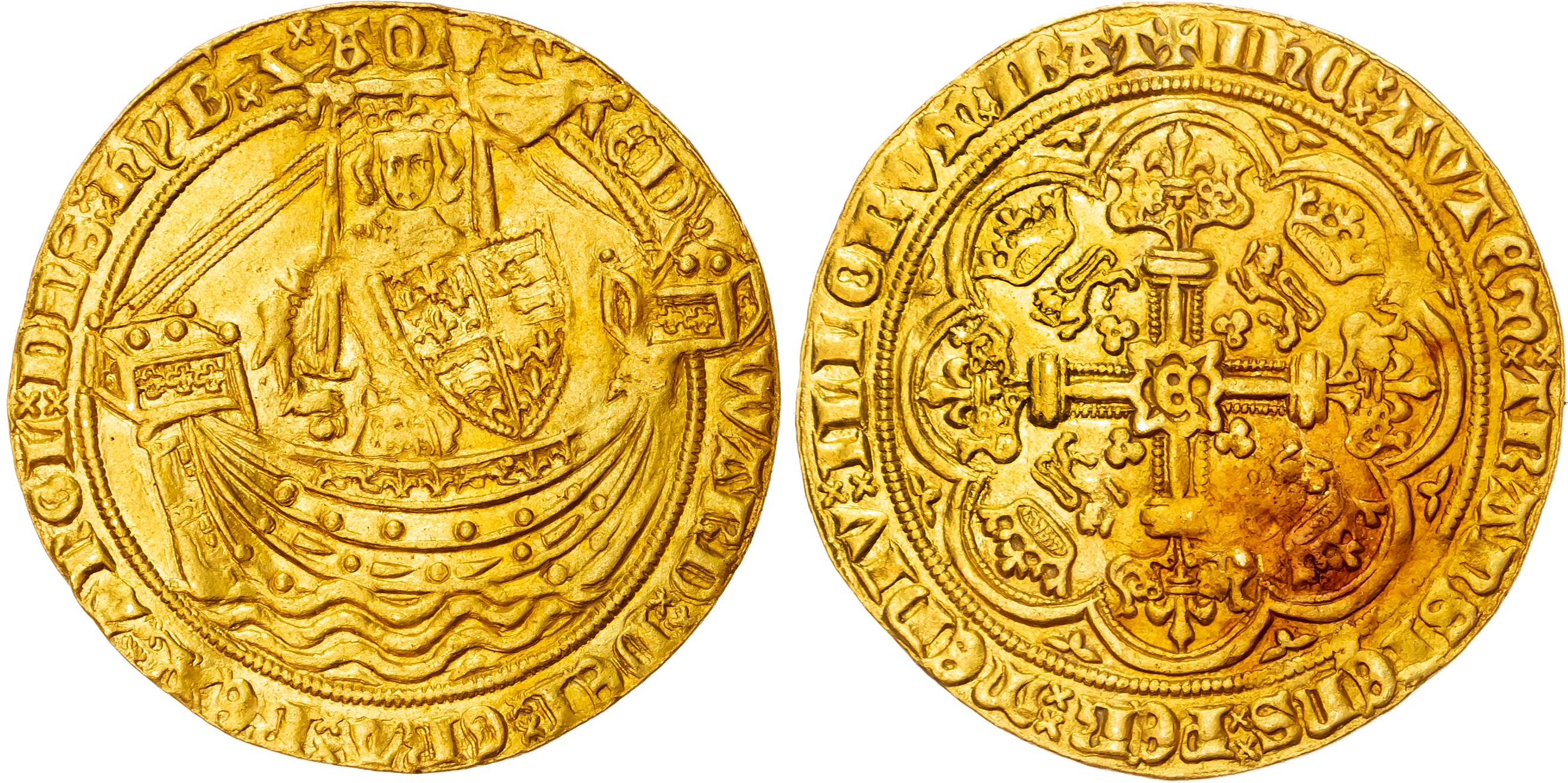 Edward III (1327-1377) Noble, Fourth Coinage, Treaty Period (1361-69), London mint. 