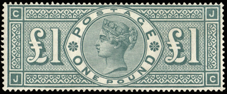 GB SG 212a 1891 £1 green JC framebreaks mint