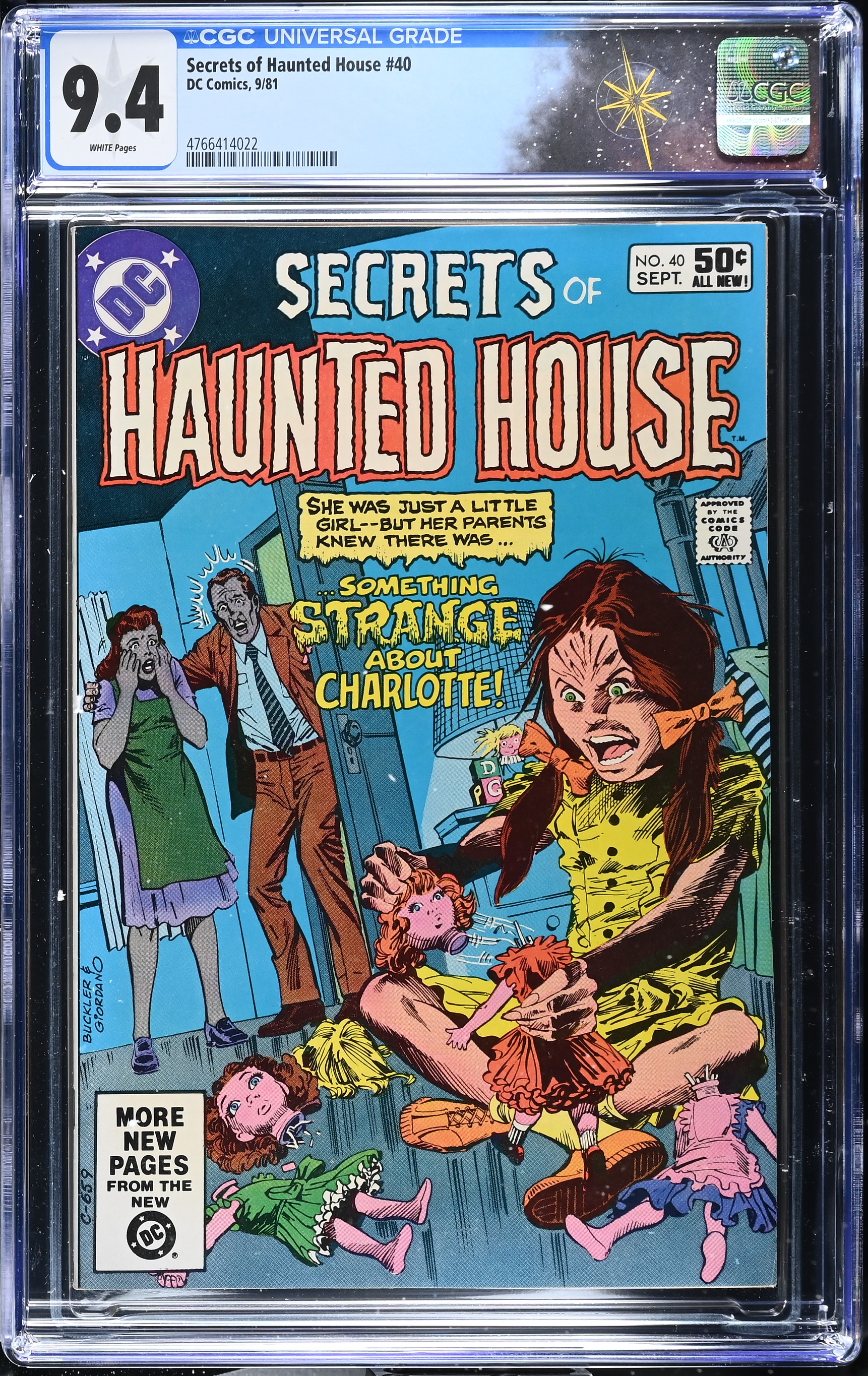 Secrets of Haunted House #40 CGC 9.4 Cover by Rich Buckler & Dick Giordano (DC Comics, 1981) White Pages