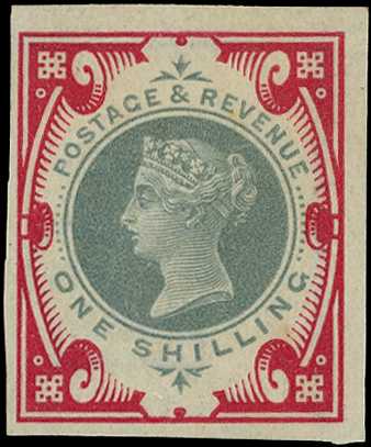 1900 Jubilee 1/- green and carmine...