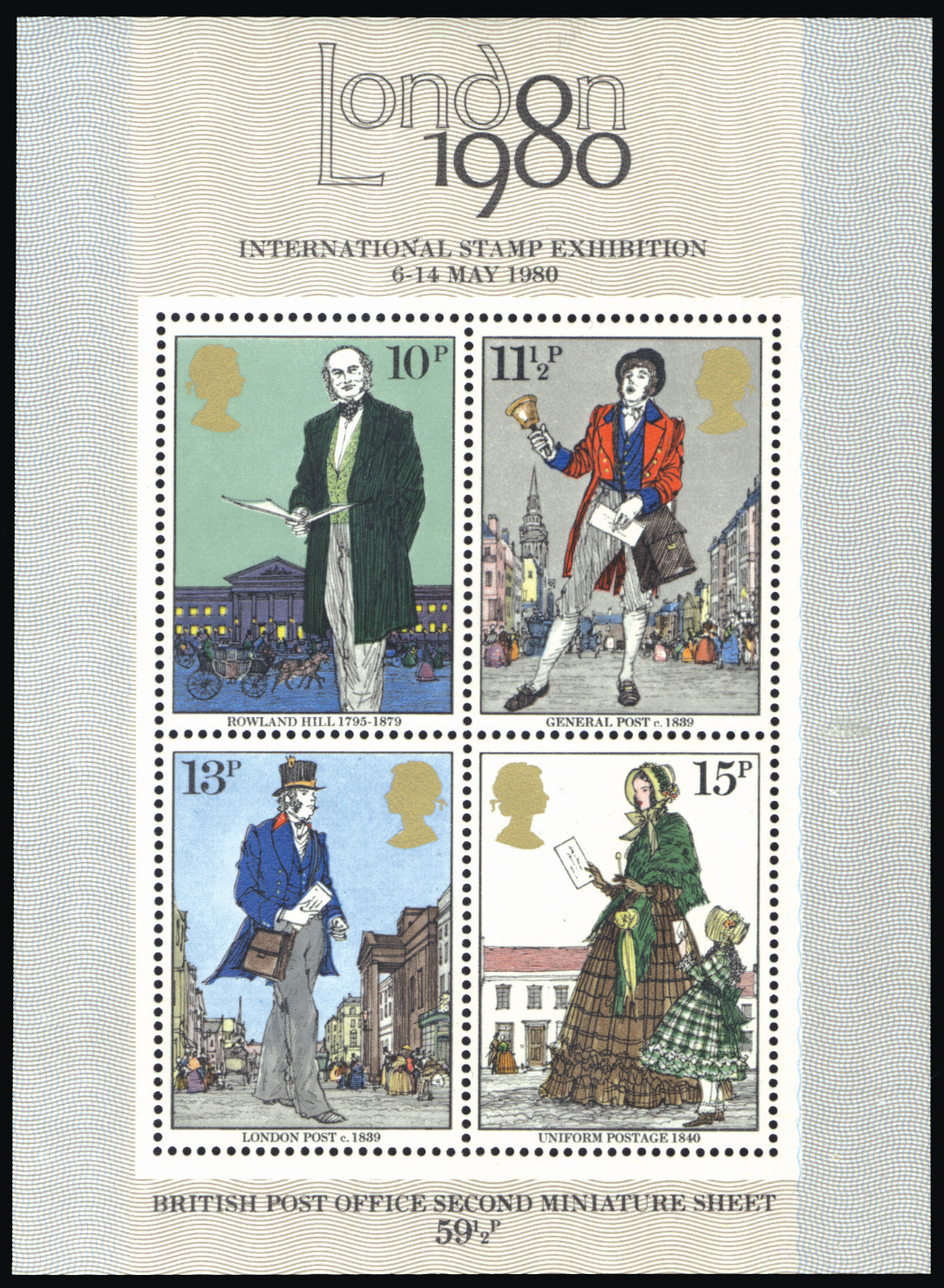 GB SG1099b 1979 Rowland Hill min. sheet. Brown-ochre omitted