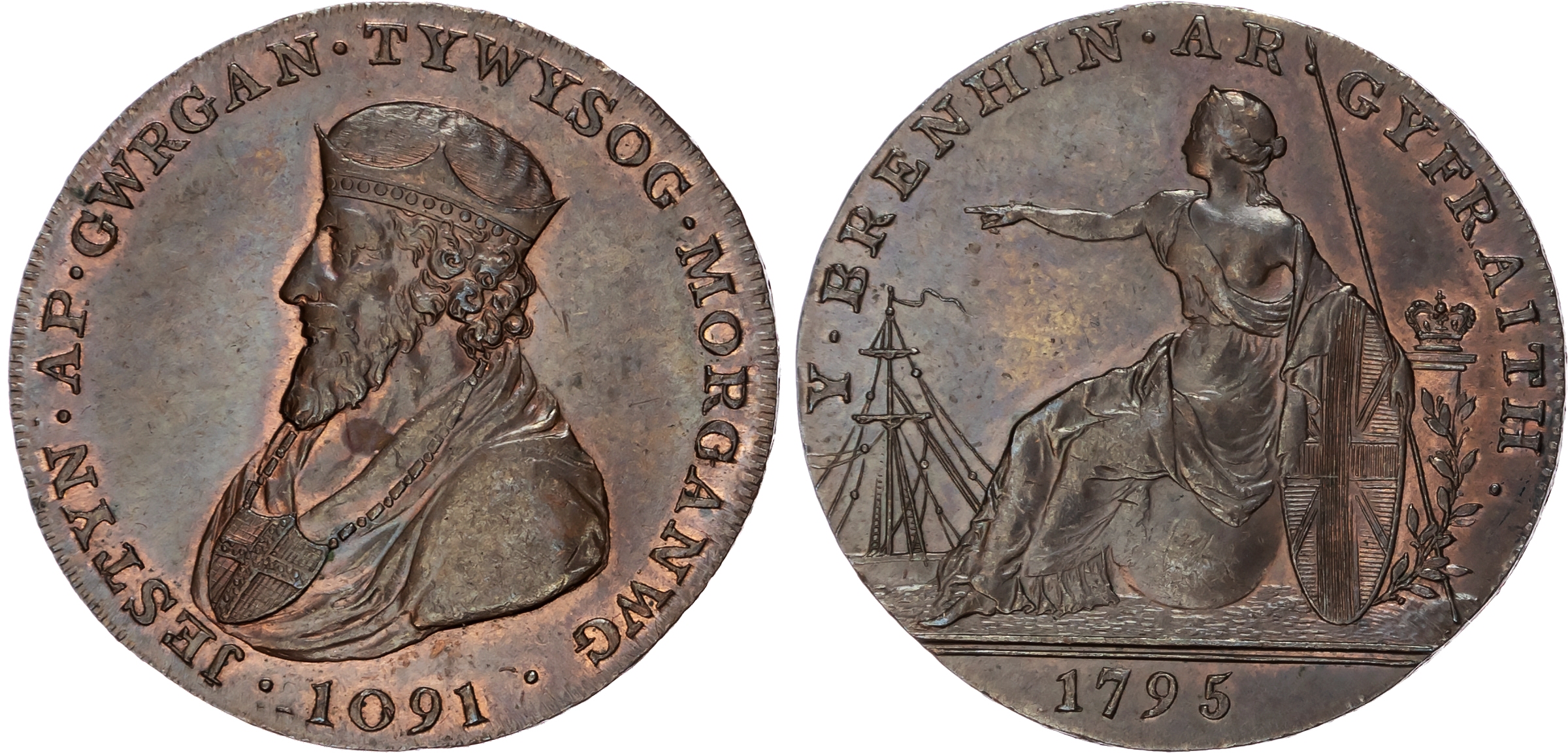 Glams., probably Merthyr Tydfil, William Taitt, Richard Crawshay and Samuel Homfray, Jorden’s Halfpenny 1795, …