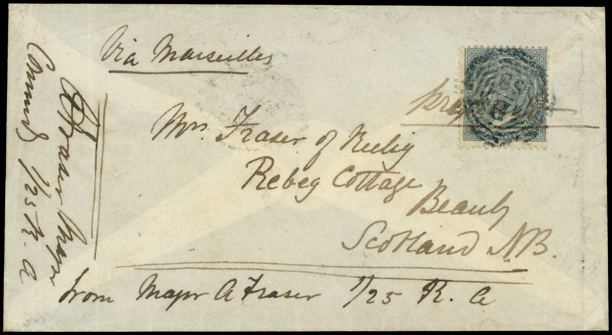 POSTAL HISTORY: 1869 Officer's Letter...