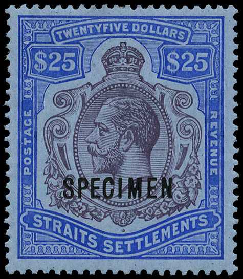1912-23 Wmk MCA $25 purple and blue on blue,...