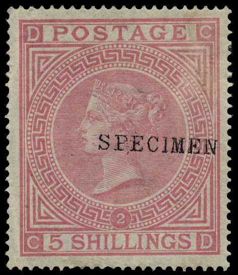 1867 5s rose plate 2 (CD) overprinted...