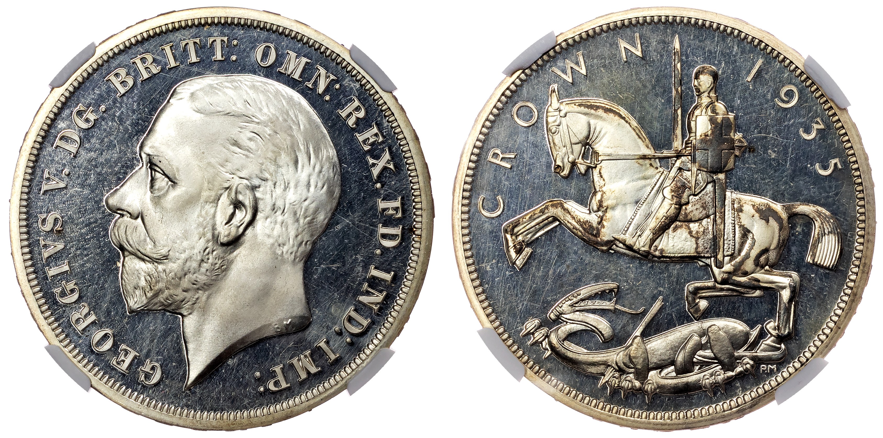 George V (1910‐1936), AR Proof Jubilee Crown, 1935, raised edge lettering type. NGC PF65 (Ultra Cameo)