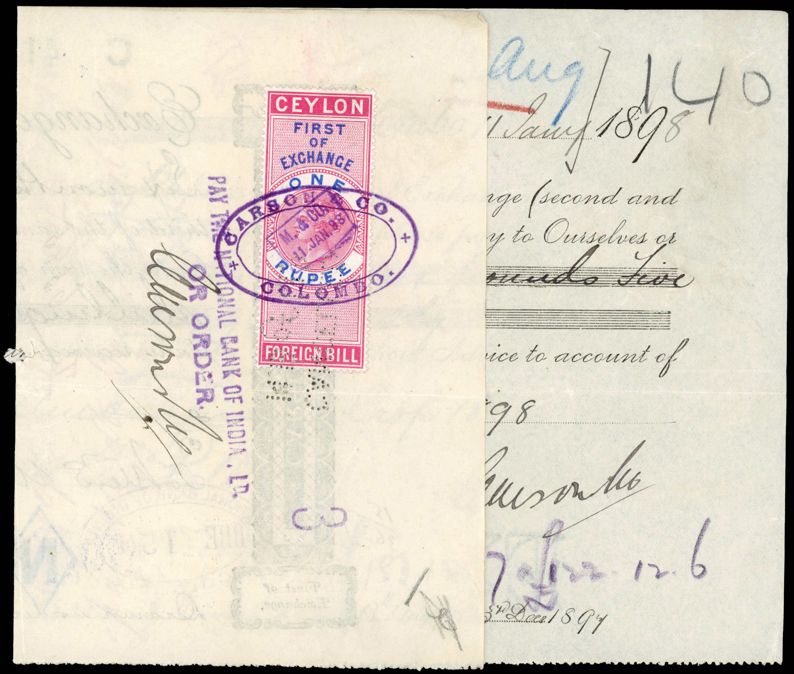 Ceylon Complete Foreign Bill Documents