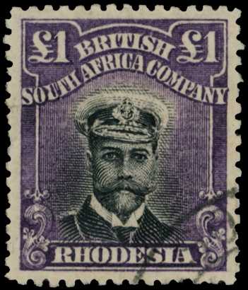 1913-7 £1 Head Die II, perf 14. Fine...