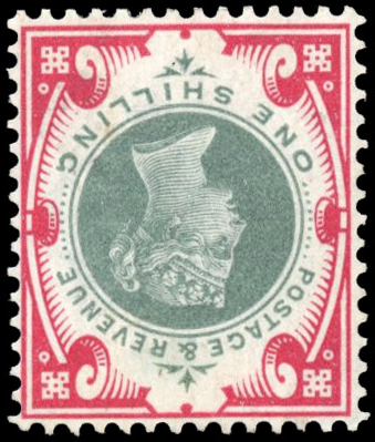 GB 1900 1s green and carmine with watermark inverted, mint SG 214Wi