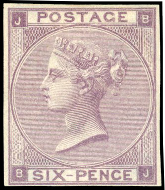 Great Britain SG 83var 6d lilac Plate 3 (BJ) Imprimatur