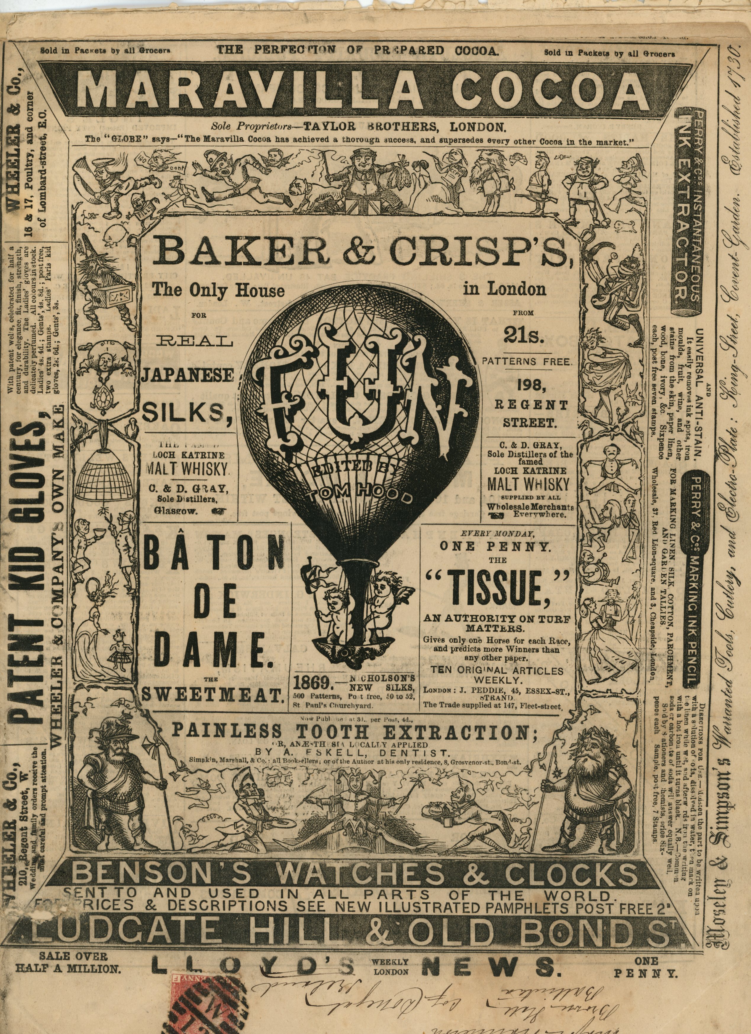 Postal History: Front and back page of...