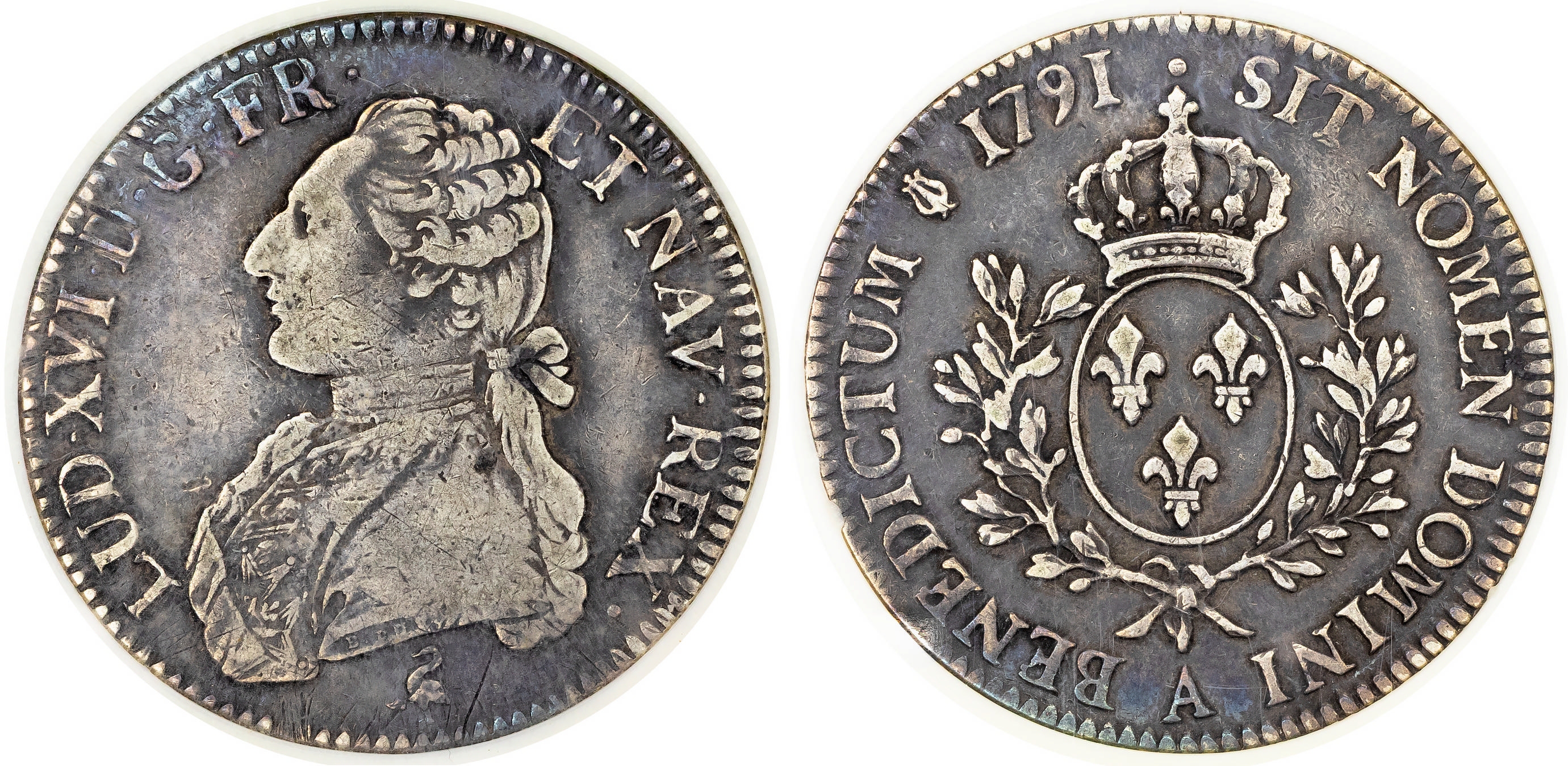 France, Louis XVI (1774-1792), silver Écu aux branches d'olivier, 1791